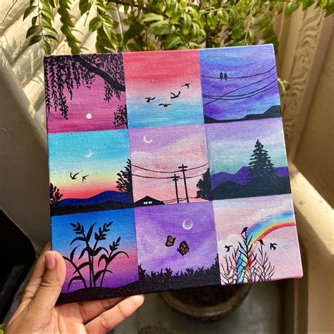 Aesthetic moodboard | Canvas painting, Mini canvas art, Small canvas art