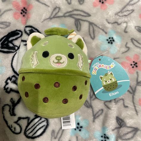 5" eitan matcha boba red panda squishmallow! bnwt in... - Depop