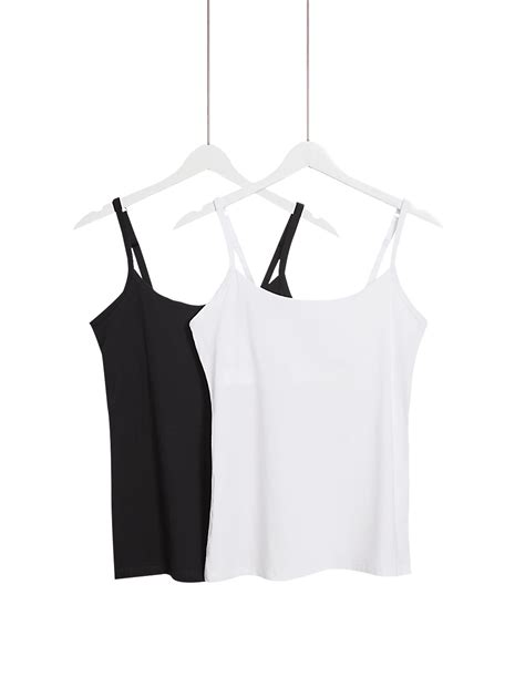 Buy 2pk Cotton Rich Secret Support™ Vests at Marks & Spencer