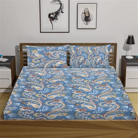 IVAZA Premium 280 TC Cotton Bedsheet for Double Bed King Size, Floral ...