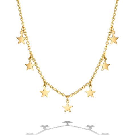 PRAO Necklace Anti-Tarnish Star Charms Minimalist