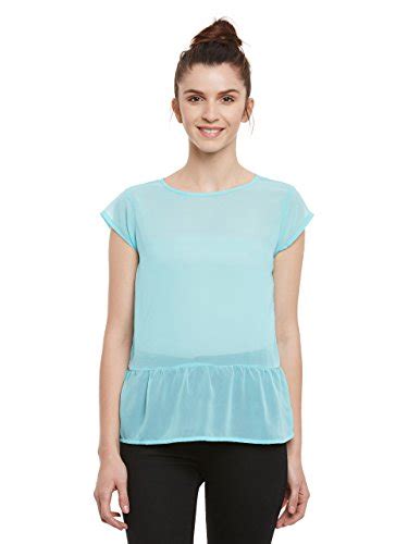 Buy Miss Chase Womens Mint Blue Sheer Top(MCSS17TP08-14-79-02_Mint_X ...