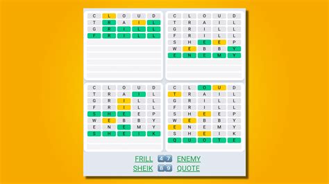 Quordle today - hints and answers for Sunday, June 11 (game #503 ...