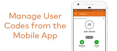 Image result for Alarm.com User App Adding User Codes