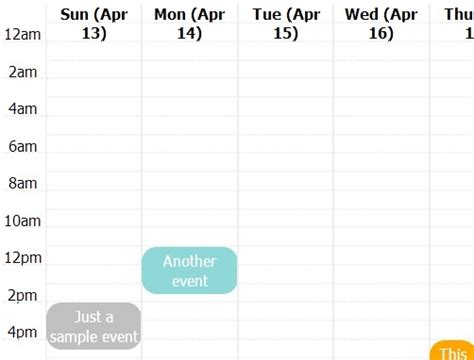 Schedule Template in CSS and jQuery | jQuery Plugin