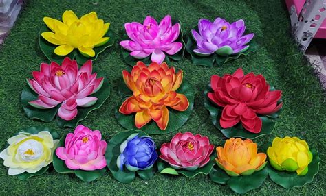 LAMANSH Water Floating Flowers 🌺/ Artificial Floating Lotus Flowers wi ...