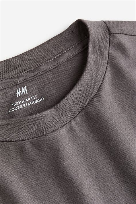 Regular Fit Jersey top - Dark grey - Men | H&M IN