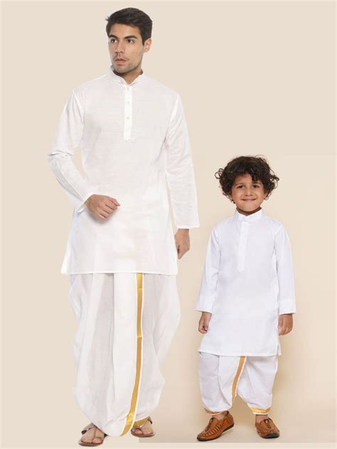 Father Son Matching White Kurta Dhotipant Set – SETHUKRISHNA
