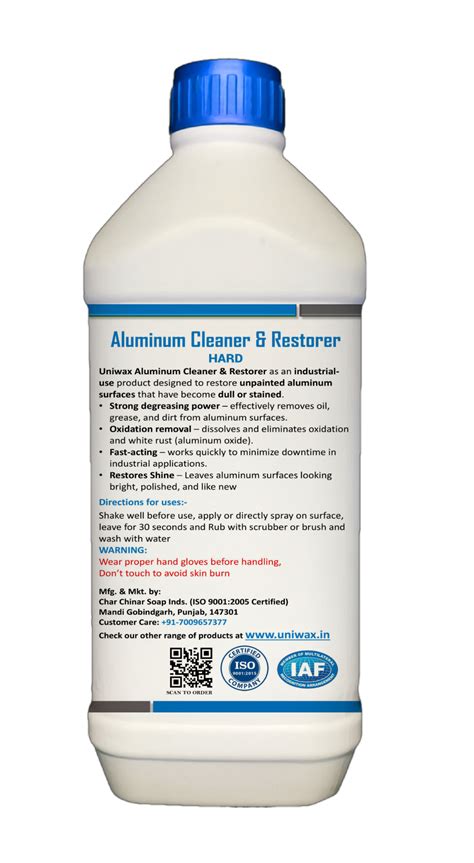 Alluminium cleaner HARD Heavy-duty / oxidation remover / Industrial