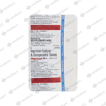 NAPROSYN D 500MG TABLET 10'S, Price, Composition & Generic Alternatives ...