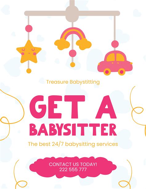 Babysitting Flyer Template Free, Upload your design or use our templates.
