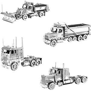 Fascinations Metal Earth 3D Metal Model Kits Freightliner Set of 4 ...