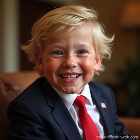 Portrait of Barron Trump Smiling | Stable Diffusion Online
