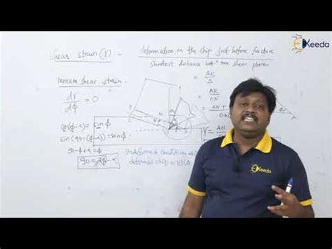 Shear strain and shear strain rate in metal cutting Video Lecture ...