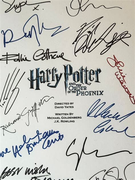 HARRY POTTER Order Of The Phoenix, Signed Movie Script, Movie Present ...