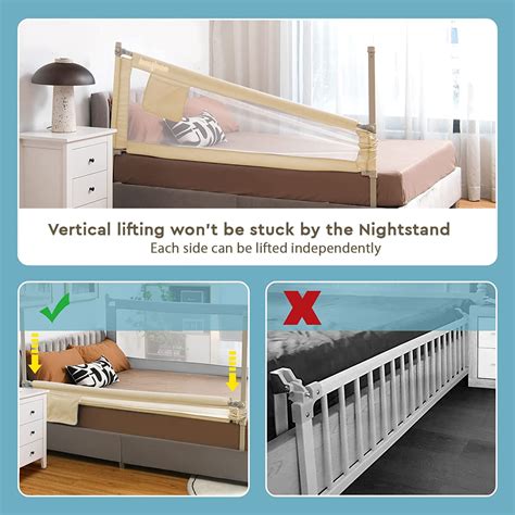 Minikin Bed Rail Safety Guard I Anti Fall Barrier for Baby I Foldable ...
