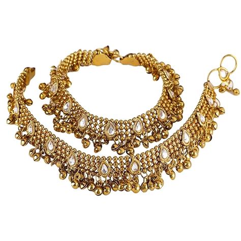 Shining Diva Gold Plated Anklets for Women (5634a) : Amazon.in: Fashion