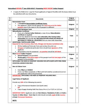 Indian Renunciation Certificate Application - Blank Fillable Template ...