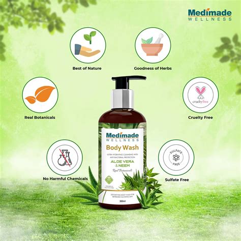 Buy MEDIMADE ALOEVERA AND NEEM BODY WASH - 300 ML Online & Get Upto 60% ...