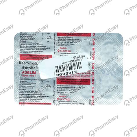 Adglim Mp 2mg Strip Of 10 Tablets: Uses, Side Effects, Price & Dosage ...