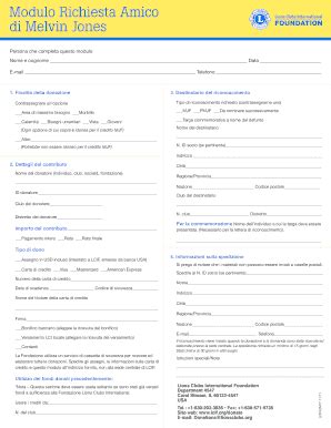 Fillable Online lcif Modulo Richiesta Amico di Melvin Jones - Lions ...