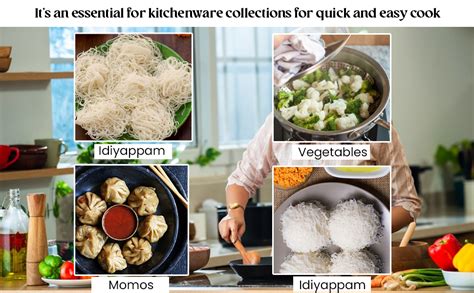 Jain Stainless Steel Idiyappam Stand (Small Size) with 5 Plates | Momos ...