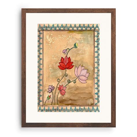 Madhubani Motif Dark Brown: Buy Madhubani Paintings & Art Prints Online ...