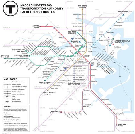 MBTA Subway Map 的图像结果