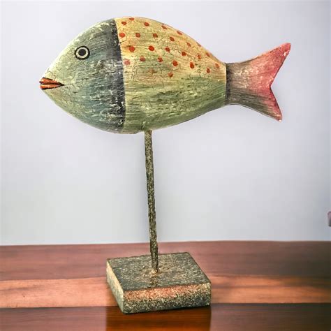 Kezevel Wooden Fish Table Decor - Multicolour Showpieces for Living ...