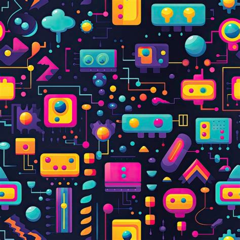 Premium Photo | Patterns with a retro arcade game aesthetic