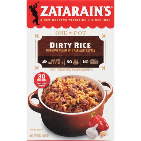 Zatarain's Dirty Rice Mix Cajun Seasoning One-Pot Meal 8 oz Box ...