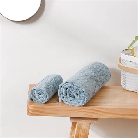 Plushy Bamboo Towel Set of 2 Blue Online - Premium Towel Set | Nestasia