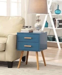 BLOO FURNISH Nightstand, Small Dresser Chest Sturdy Side End Table with ...