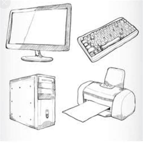Q.9= Draw pictures and colour the following- (Scanner, Printer, Monitor ...