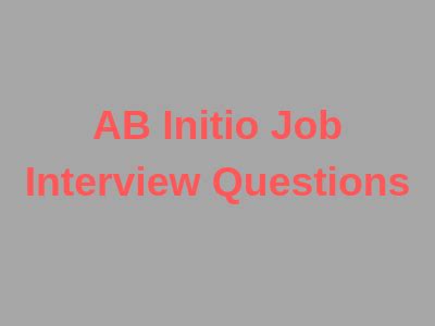 Image result for AB Initio Interview Question
