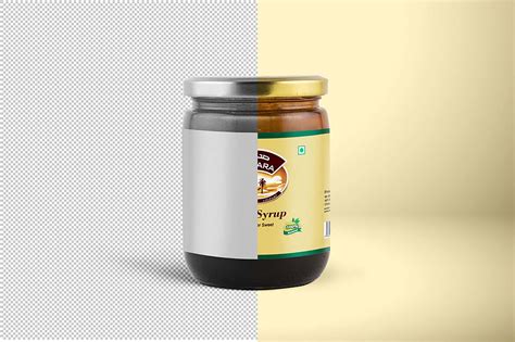 Free Dates Syrup Jam Jar Mockup (PSD)