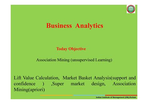 Session 5 - IIM ROHTAK ASSIGNMENT - Business Analytics Today Objective ...