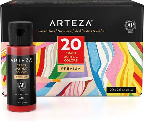 Arteza Craft Acrylic Paint, Set of 20 Classic India | Ubuy