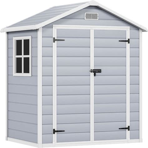 Amazon.com : DWVO 6x4.4 FT Resin Storage Shed with Reinforced Floor ...