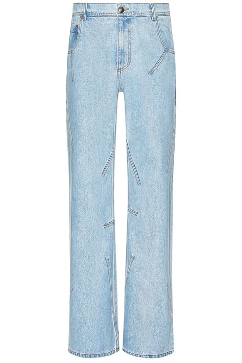 Andersson Bell Tripot Coated Flare Jeans in Light Blue | FWRD