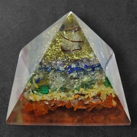 Seven Chakra Crystal Orgone Pyramid (2.7*2. Buy Online India ...