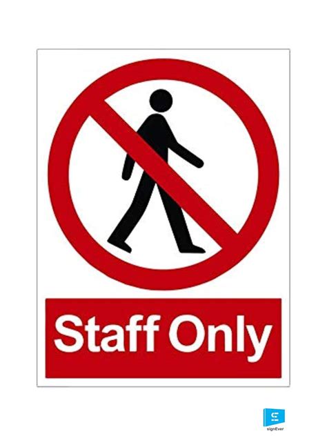 SIGN EVER Please Staff Only 3mm Sign Board Office Industrial Signage ...