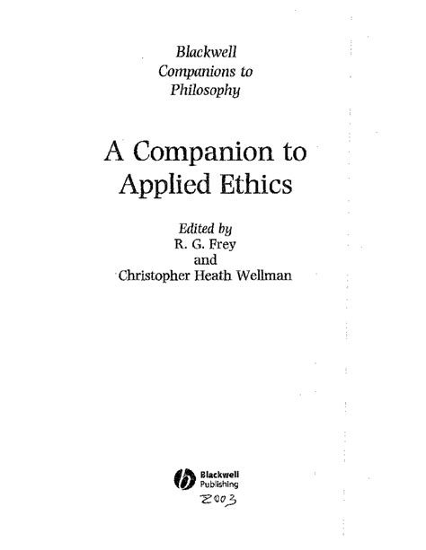 Beauchamp (2003 ) - The Nature of Applied Ethics - Blackwell Companions ...