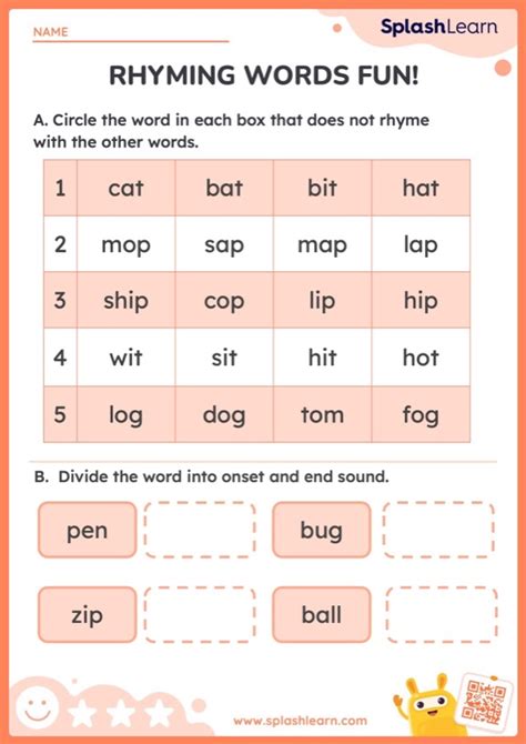 Rhyming Words Worksheets for Kindergarteners Online - SplashLearn | Page 2