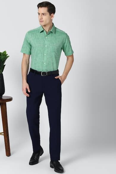 Buy Men Green Half Sleeves Formal Shirt Online - 662565 | Peter England