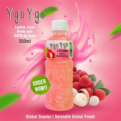 Ygo Ygo Lychee flavour 6 bottles | Nata De Coco | New Drink | Y-go Y-g