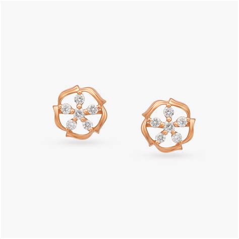 Floral Grace Diamond Stud Earrings