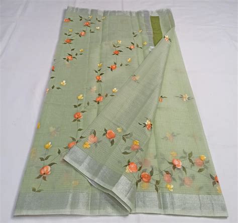 Green Hand-Painted Kota Doria Saree | Tradition Meets Style | Trend In Need
