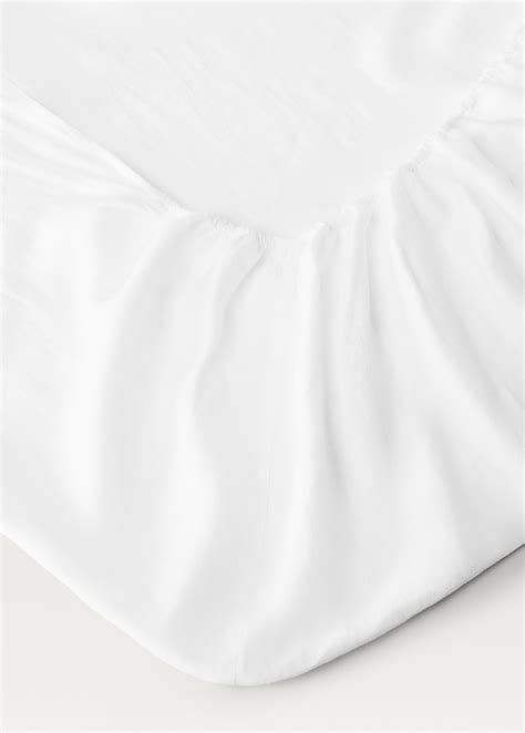 Washed linen fitted sheet King bed - Home | MANGO Netherlands
