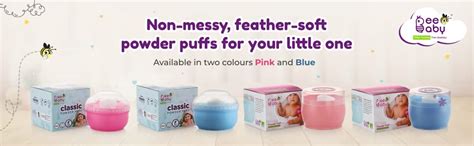 Buy BeeBaby Premium Powder Puff With Container for Baby (Blue) Online ...